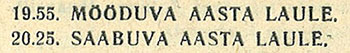 Газета Televisioon, № 52 (261) за 1966 год - фрагмент из сетки передач I-й программы на 31 декабря 1966 года